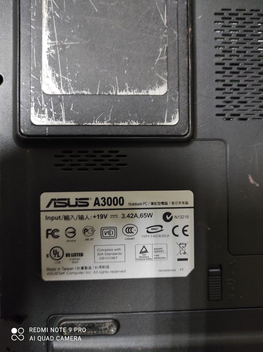 Ноутбук Аsus A 3000 modelA3500L