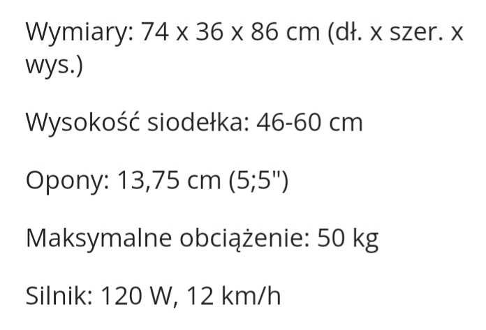 Elektryczna hulajnoga z siodelkiem