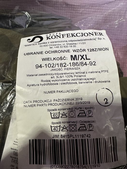 Mundur goretex 128z rozm. M/XL