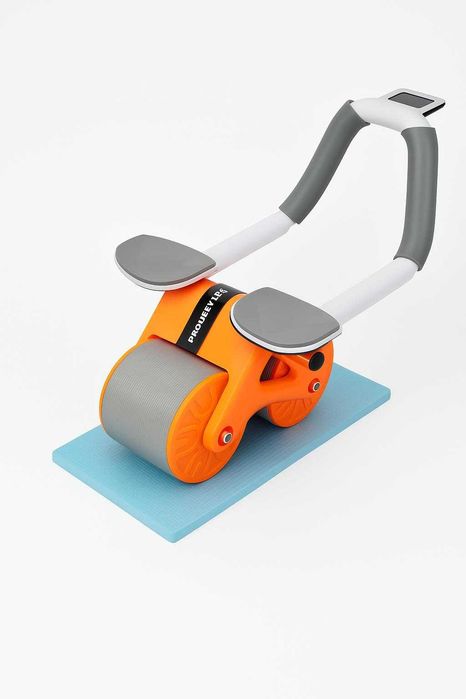 Ролик для пресса с прорезиненными колесами  тренажер для мышц