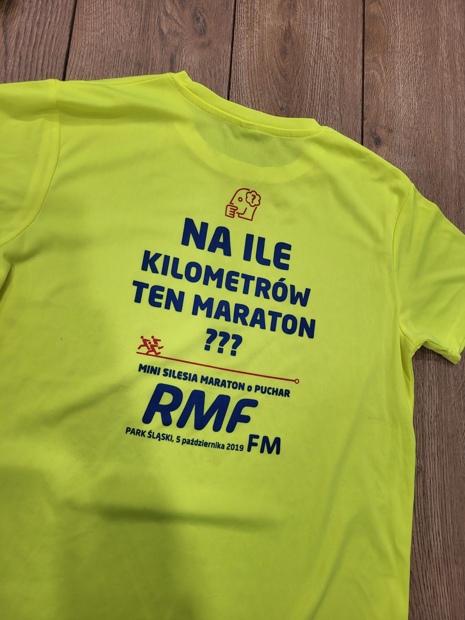 Koszulka t-shirt RMF żółta neonowa do biegania