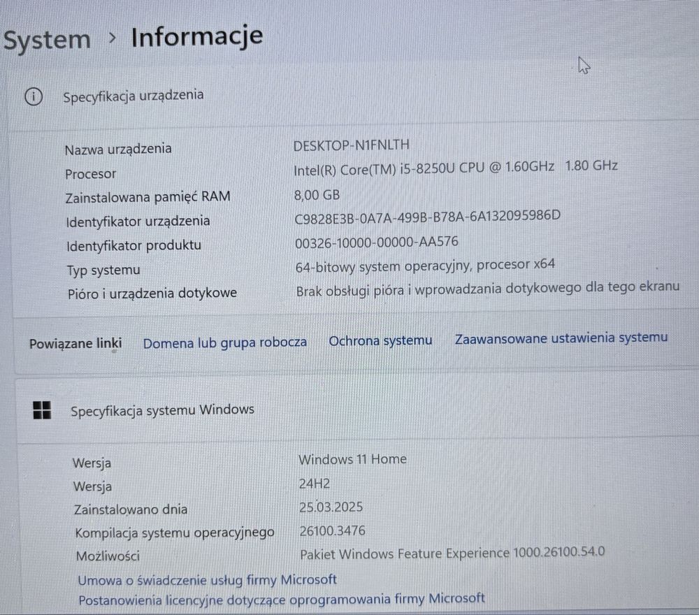 Laptop MI Xiomi Intel core z Windows 11 Home