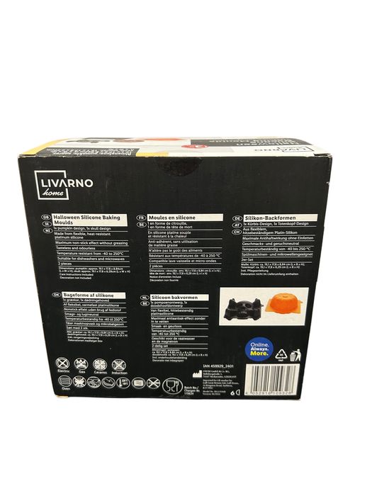 Zestaw 2 silikonowych foremek czaszka i dynia nr.8003
