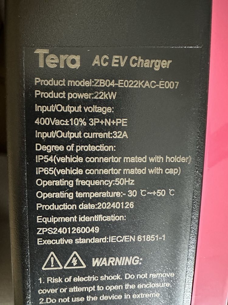 Stacja ładowania Wallbox 22KW 3-fazy TYP2 WIFIAplikacja Reg Mocy