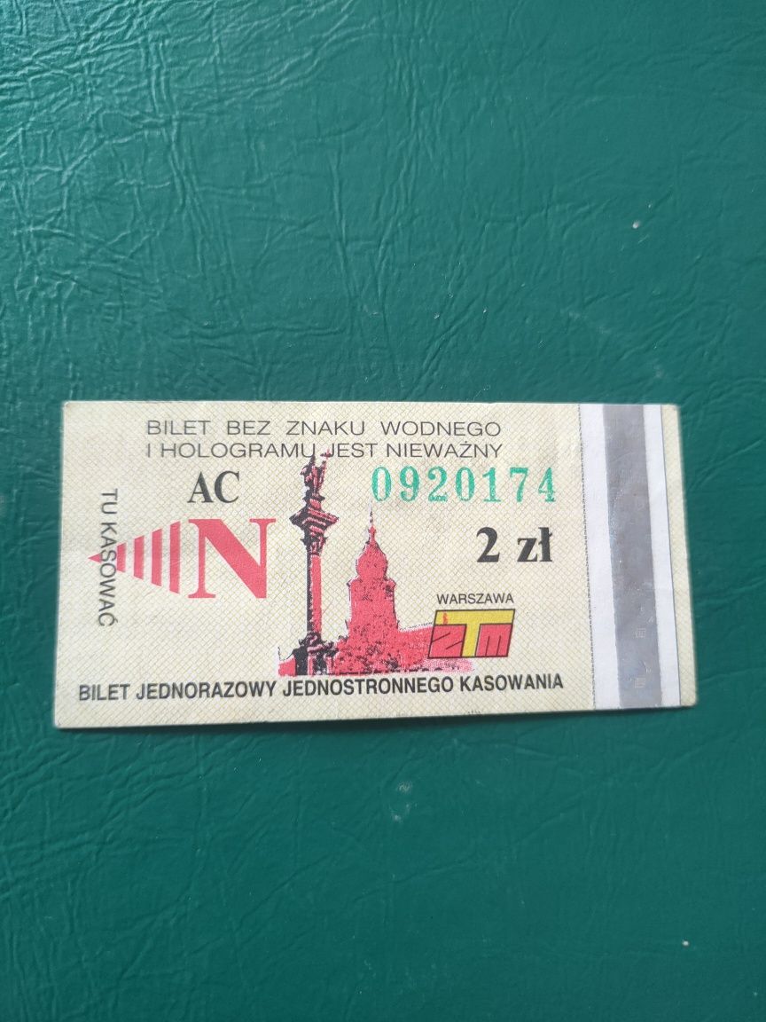Stary Warszawski Bilet ZTM