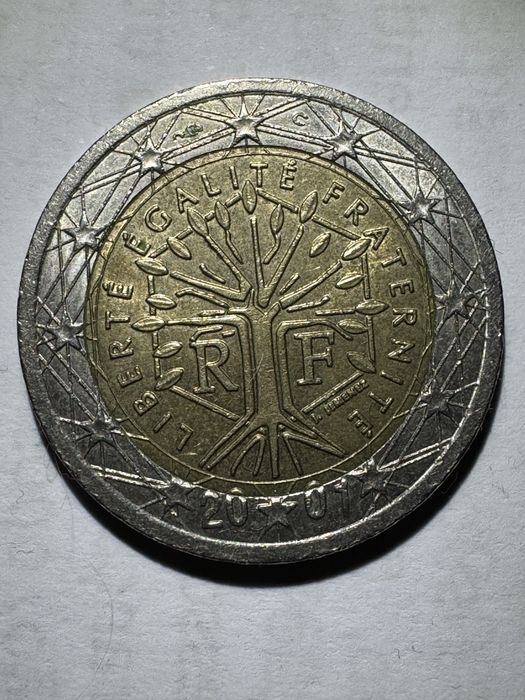 Moeda de 2 Euros com erro de cunhagem