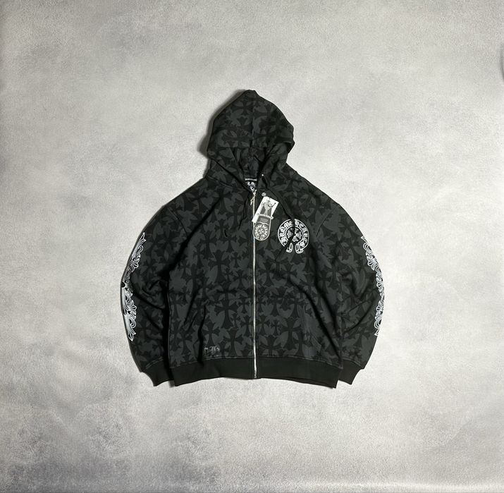 Зіп-Худі Chrome Hearts Multi Color Cross Cemetery Hoodie Black