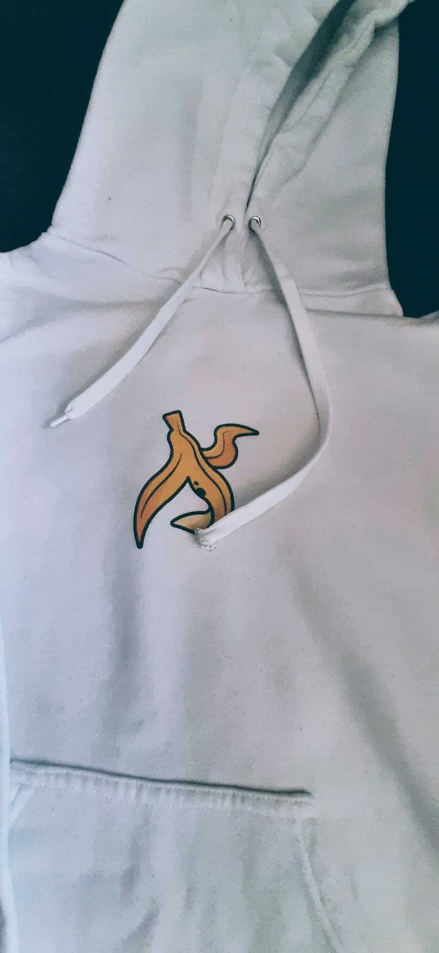 Bluza biała z kapturem youtuber Bambik Bananek Fortnite Piosenka 140
