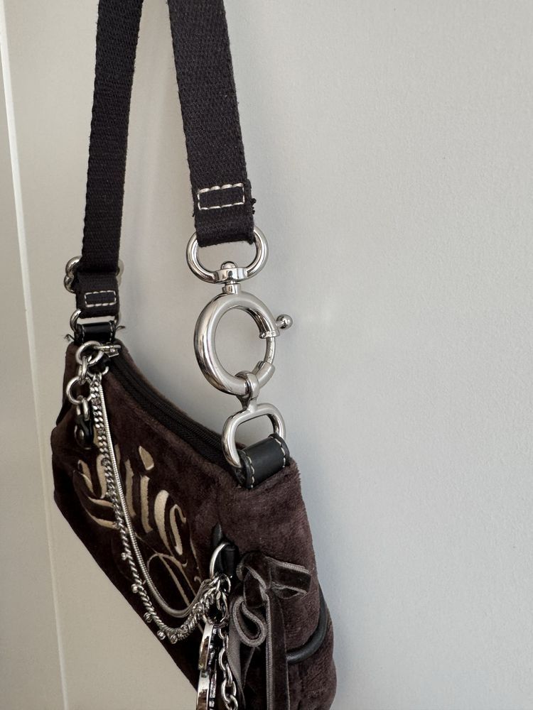 Juicy Couture mini velour handbag torebka bling pluszowa