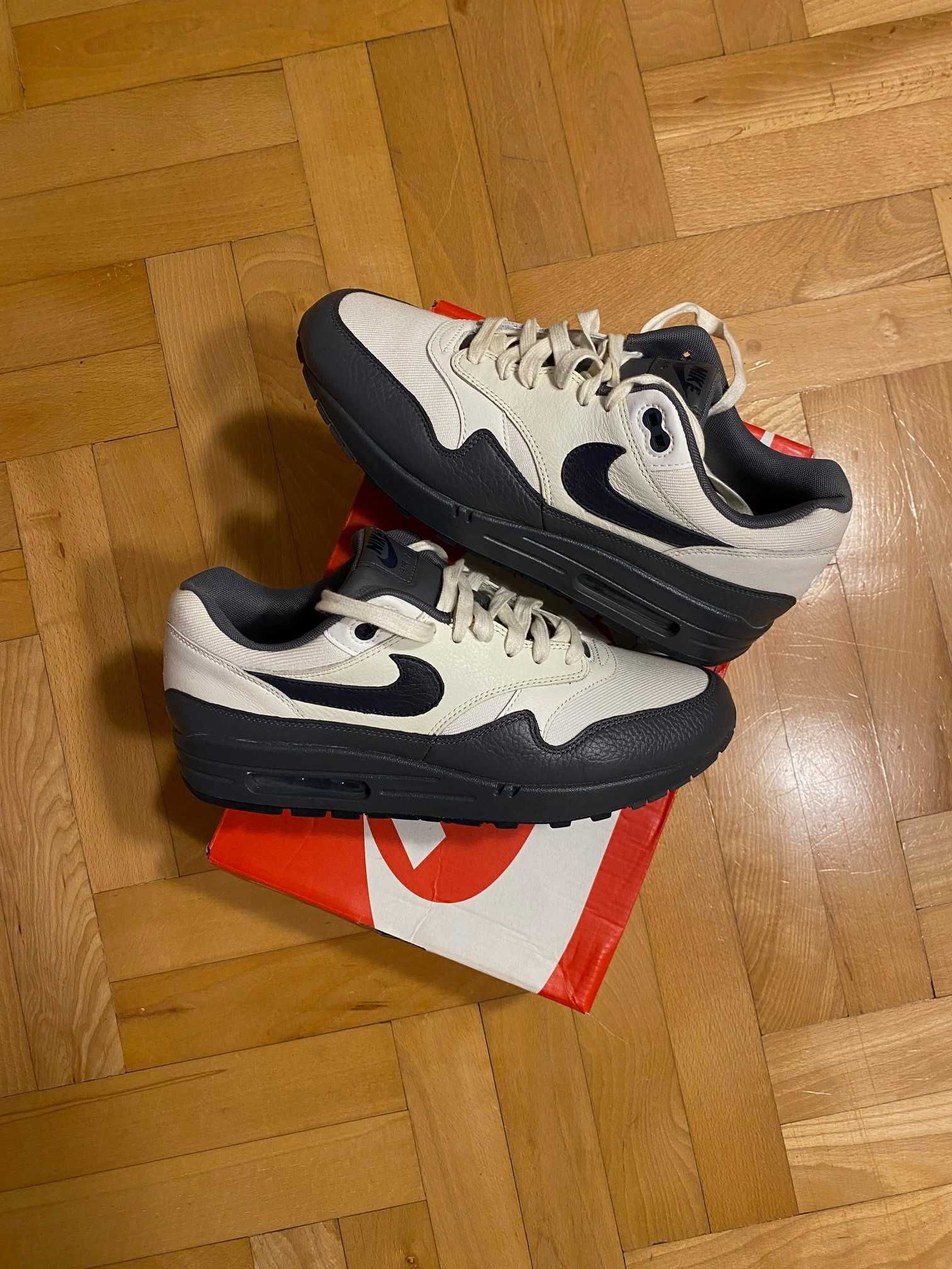 nike air max 1 premium sail dark obsidian 2017 us9 nowe