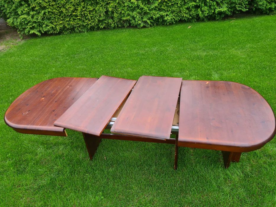 Drewniany stół Swarzędzkie Meble regulowany w zakresie 156/336cm 95cm