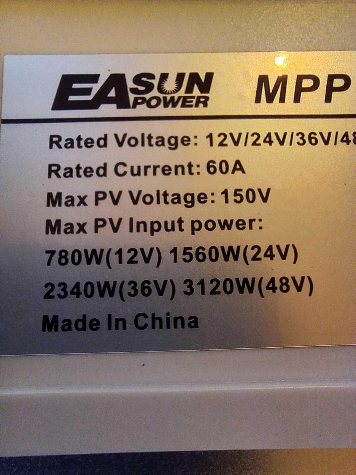 EAsun mppt 30A regulator ładowania