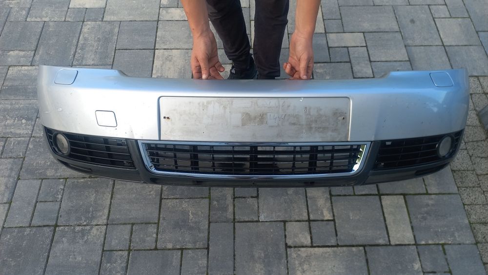 Audi a4 b6 zderzak przód przedni srebrny ly7w spryski spryskiwacze