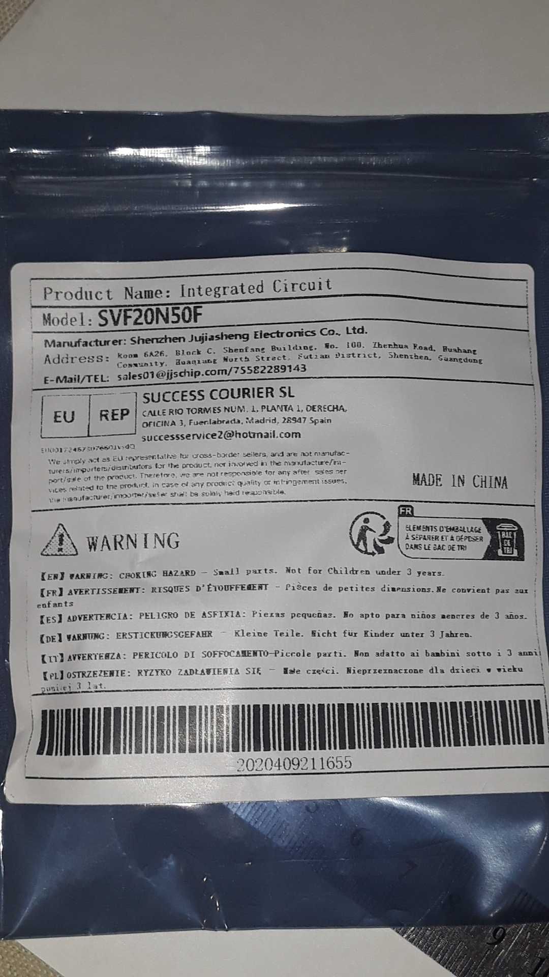 Транзистор MOSFET (N-ch) SVF20N50F TO-220F (10шт.)