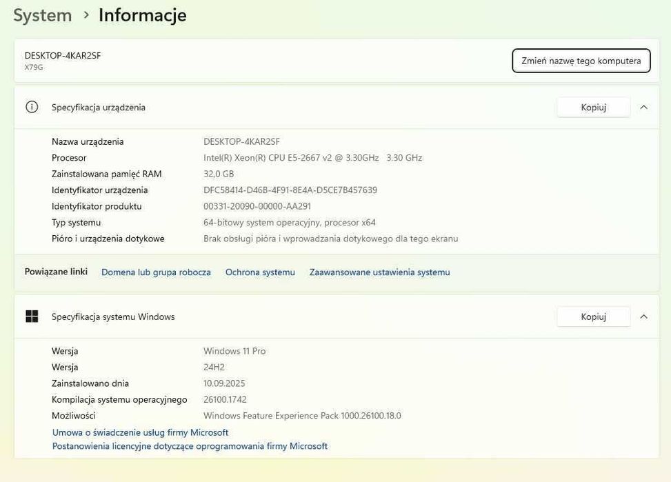 Komputer Gamingowy/Xeon 8 rdzeni/32GB DDR3/GTX1060 3gb/Nvme/win11pro