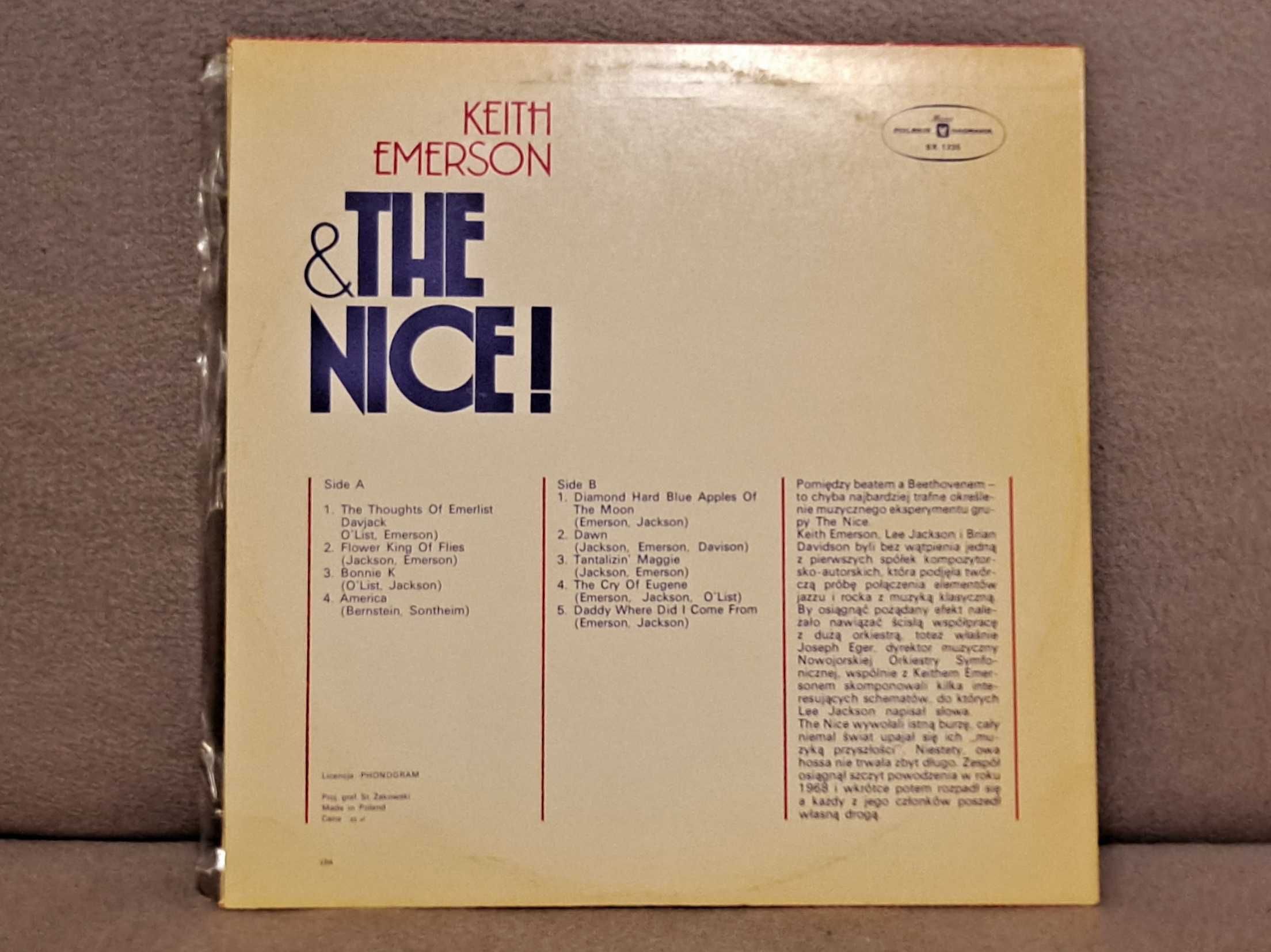 płyta winylowa - KEITH EMERSON & The Nice – Muza SX 1235 - 1975 r.