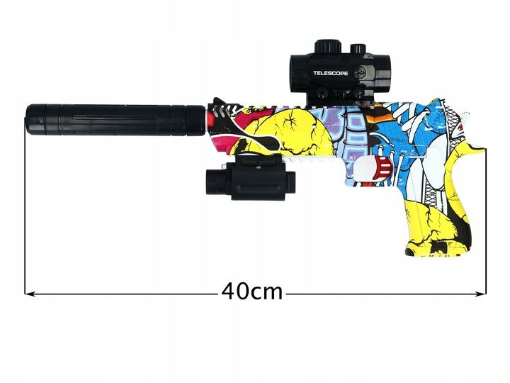 Pistolet Na Kulki Żelowe Karabin Automatyczny Automat Akumulator Ładow