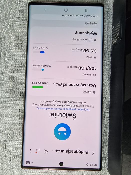 Samsung Galaxy S22 Ultra Burgundy komplet uszkodzony