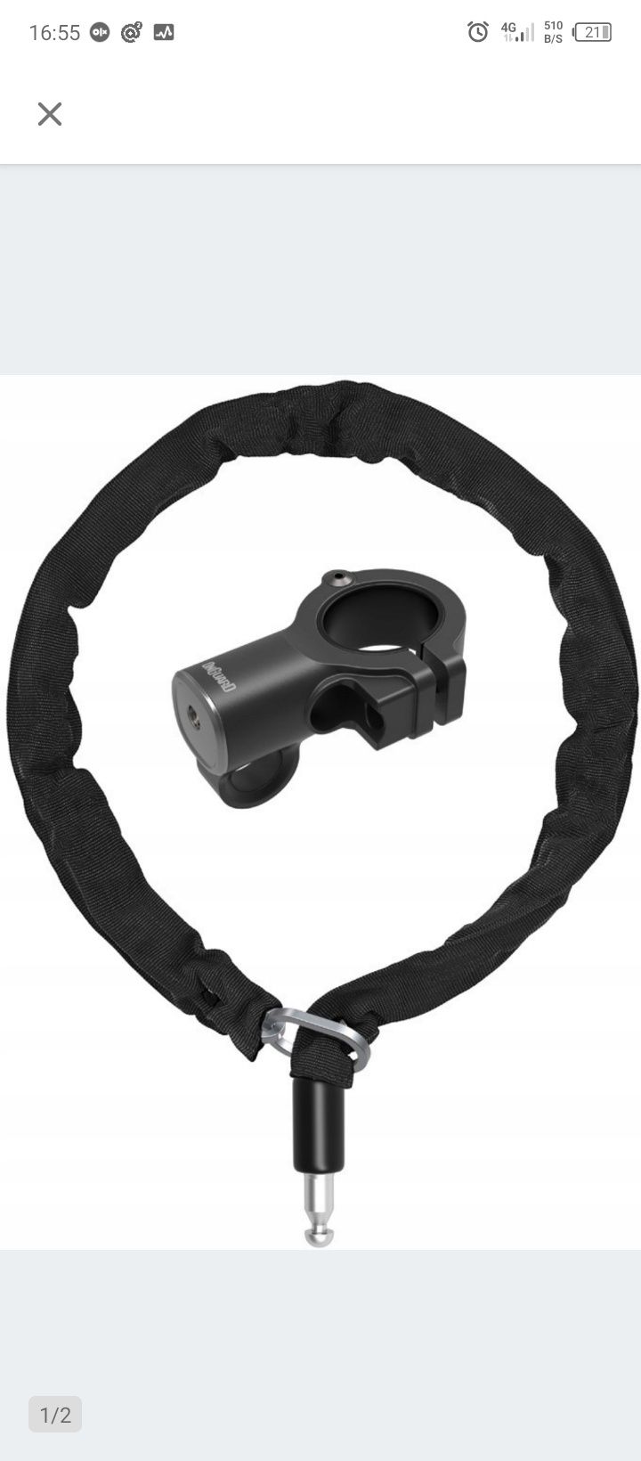 Zapięcie rowerowe ONGUARD łańcuch mocny 120cm Scooby Chain Lock NOWE