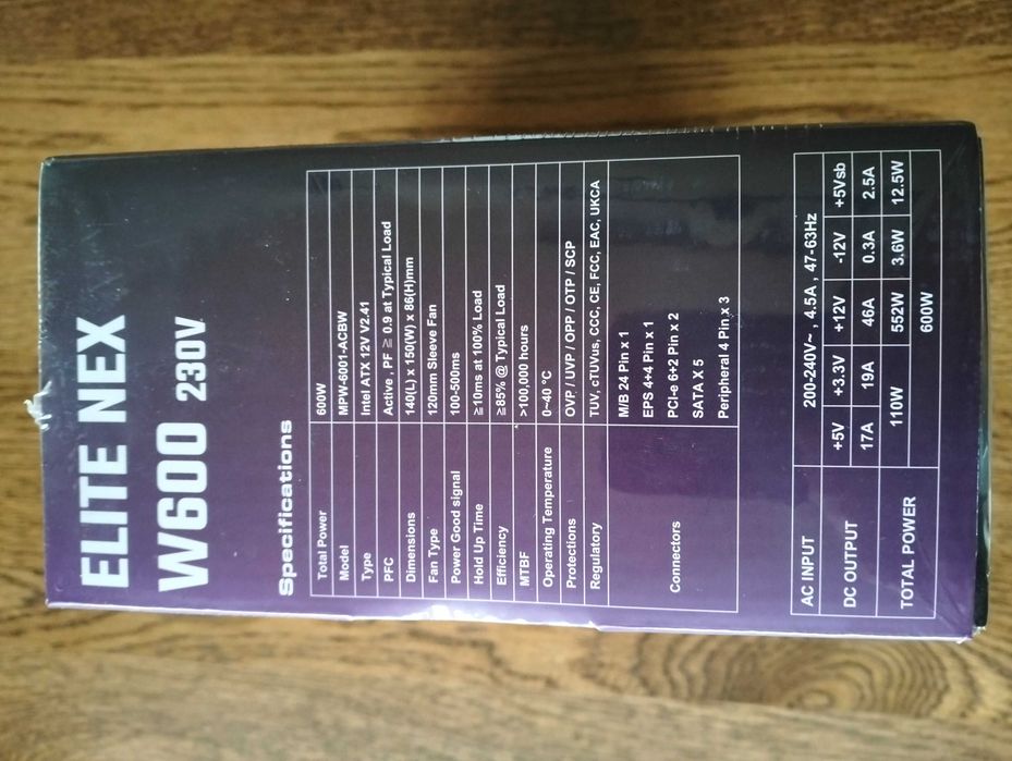 Zasilacz komputerowy Elite Nex 600W