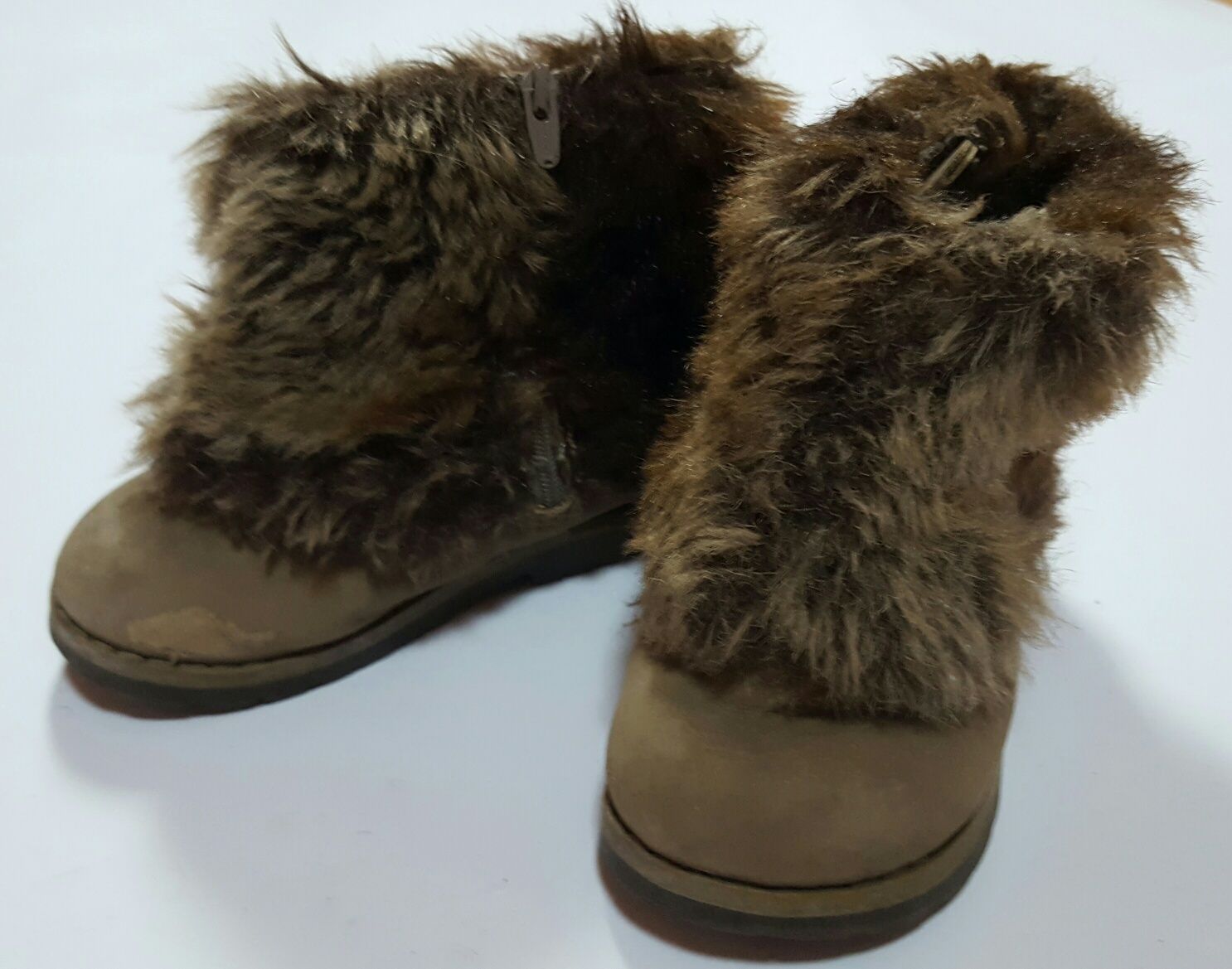 Buty botki skórzane z futrem ZARA Baby rozmiar 23