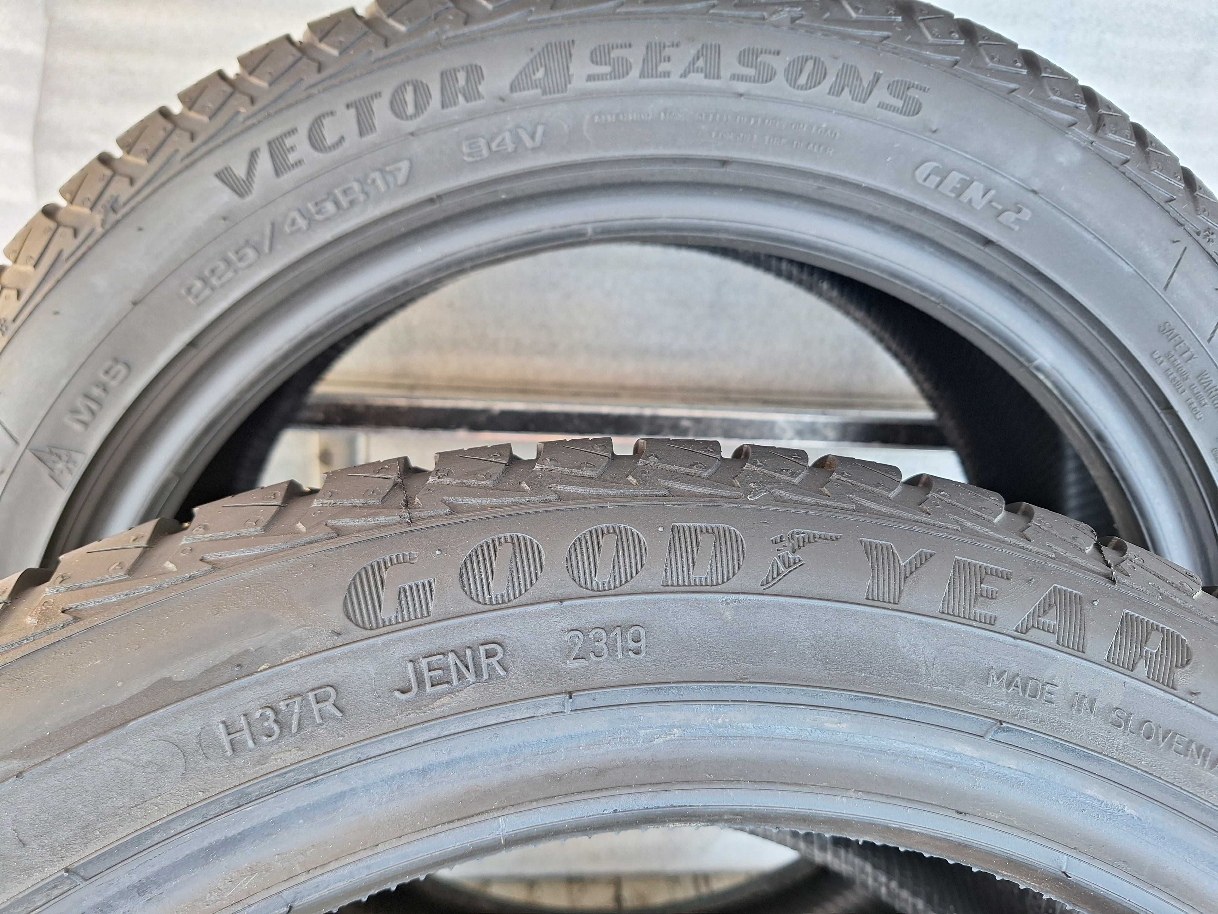 2X  Opony Całoroczne 225/45R17 Goodyear 225/45/17 7,5mm Wysyłka