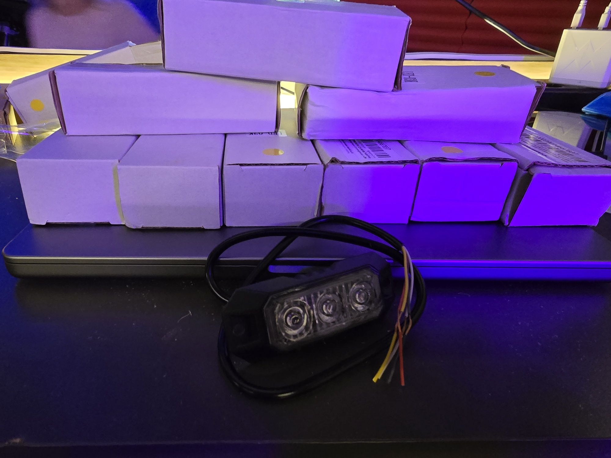 10szt Modul LED pomarańczowy 12v kogut mocny