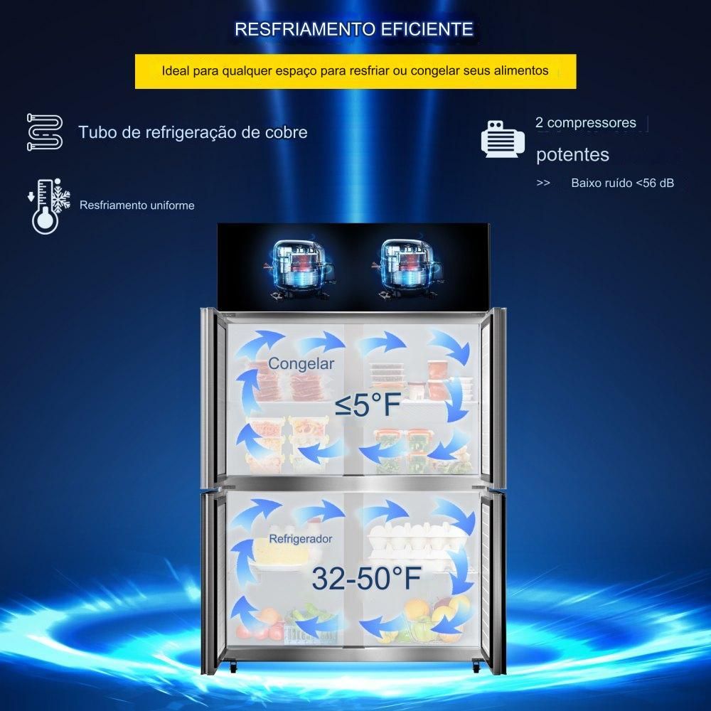 Congelador Comercial de 4 Portas (780L)