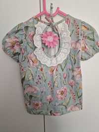 Bluzka koszulka Haydi koronka łezka kwiaty 98