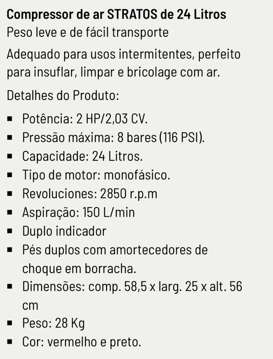 Compressor 24L / Acessorios