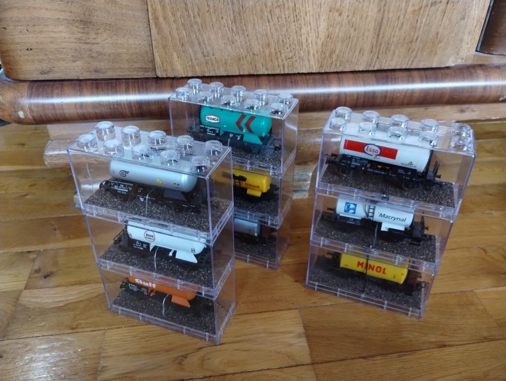 Cysterny H0 1:87 9 szt.Gulf Texaco Vtg veedol miinol macrynal esso