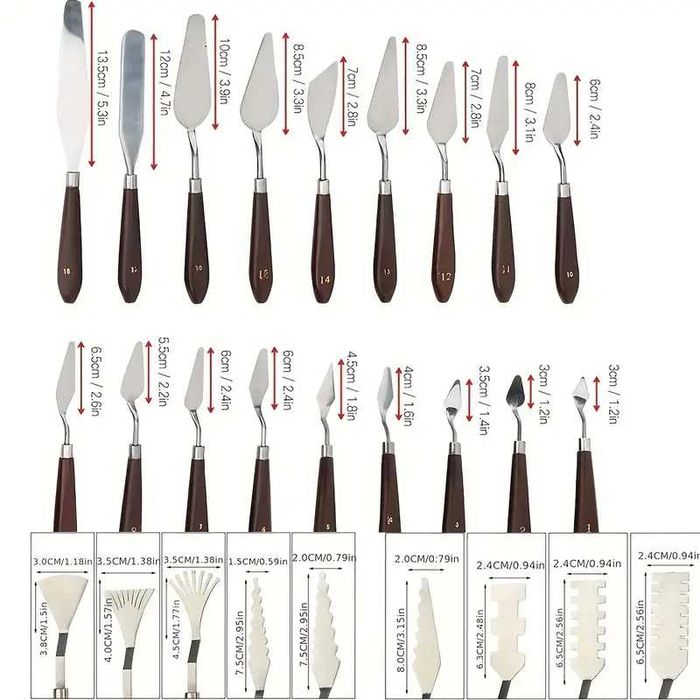 Мастихіни набори 7, 9, 18, 27 шт.