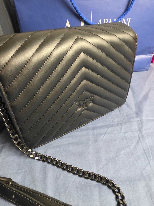 torebka damska torba Pinko czarny znaczek premium