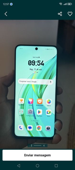 Honor 90 Smart 5g c/novo capa e película sem riscos ou anomalias
