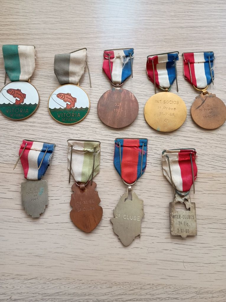 troféus (medalhas) de pesca desportiva anos 60