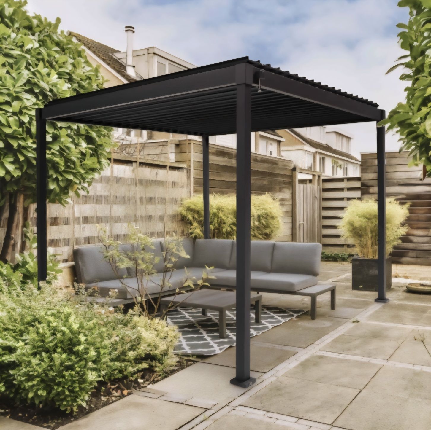 Pergola ogrodowa MIRADOR 80 Solid 3 x 2,4 x 2,4m Antracyt