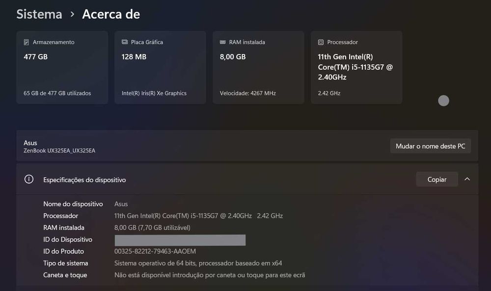 Zenbook 13 OLED (UX325, 11th Gen Intel®)