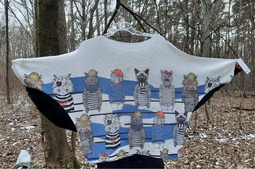 Sweterek sweter w kotki koty