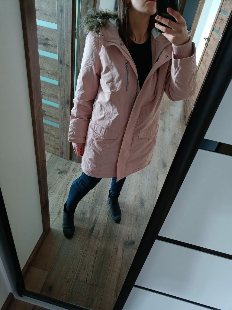 Kurtka parka 46 XXXL różowa damska Bonprix