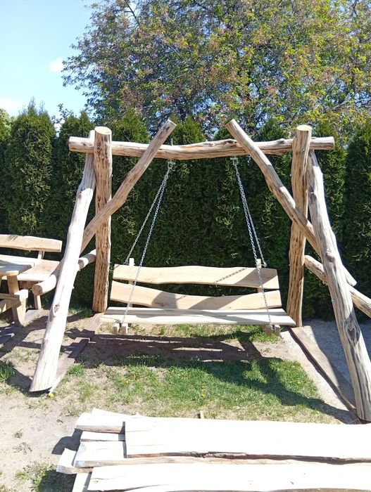 Huśtawka ogrodowa dębowa