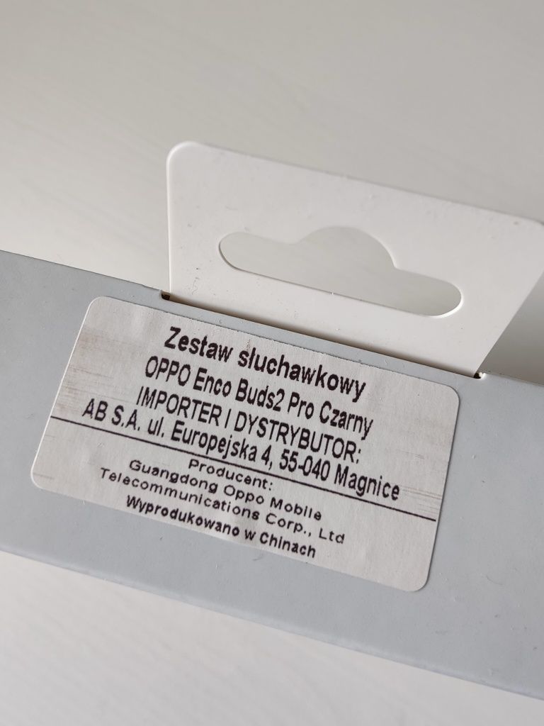 OPPO Enco Buds2 Pro słuchawki, zestaw słuchawkowy czarny NOWY