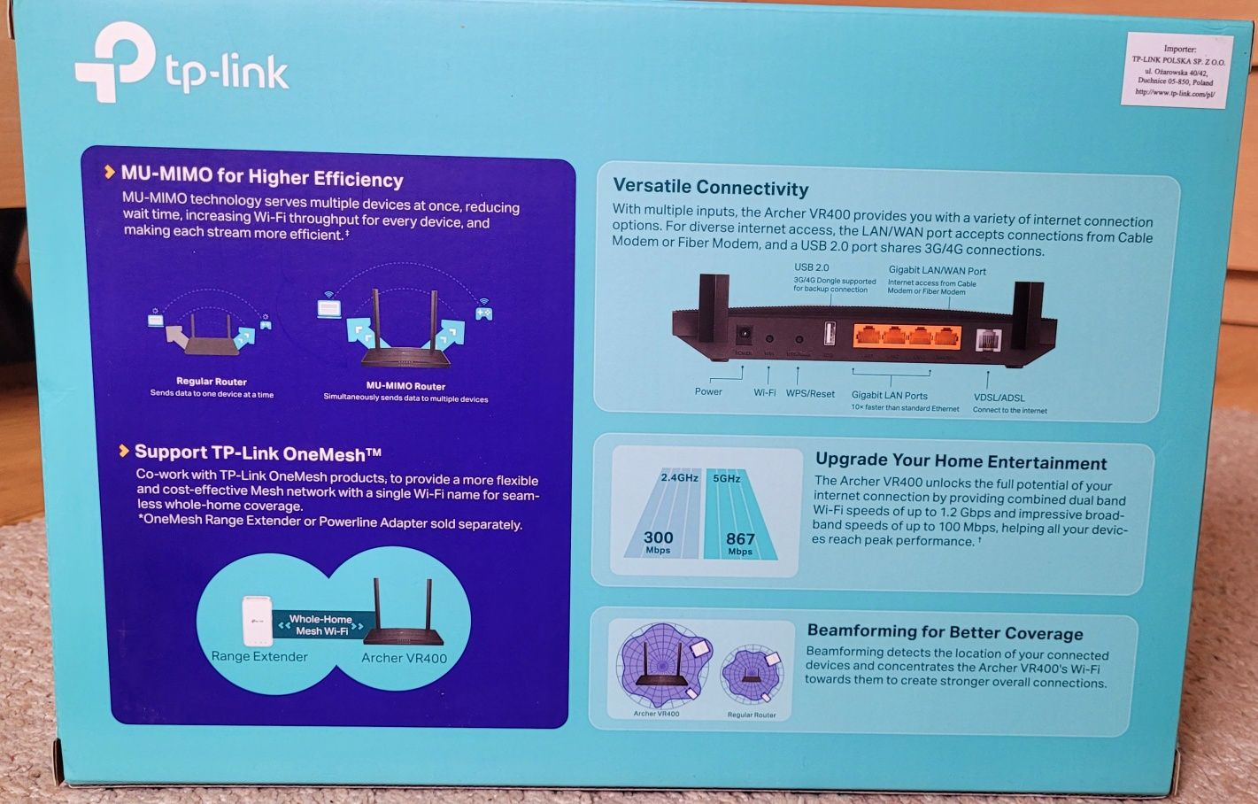 Bezprzewodowy modem/router TP-LINK Archer VR400