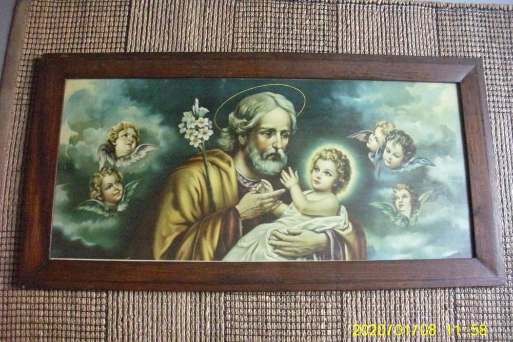 Serigrafia "São José e o Menino Jesus"