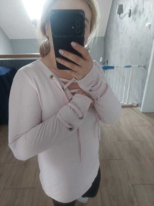 Różowa bawełniana bluzka tunika koszula rozm. S