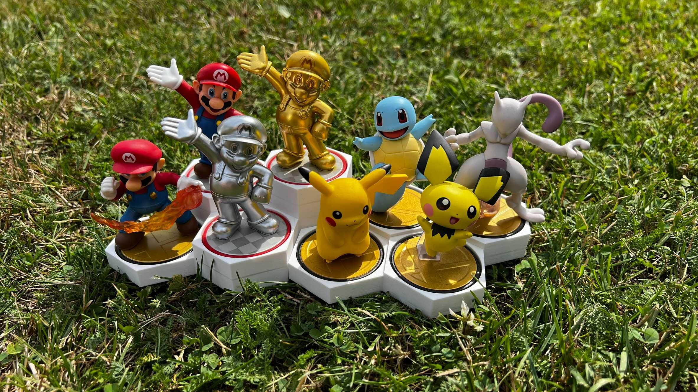 Stojak Podstawka na Figurki Nintendo Amiibo Druk 3D Display 3 sztuki
