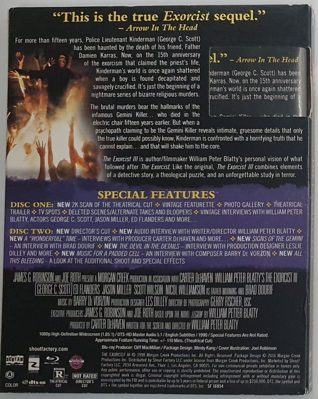 "Egzorcysta 3" / "The Exorcist III" 2× BLU-RAY + slipcase USA bez PL
