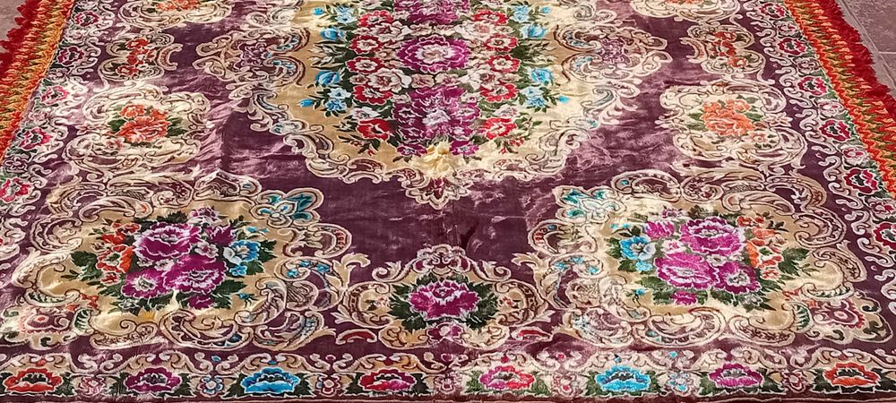 Colcha Vintage de veludo italiano 200 x 160 cm