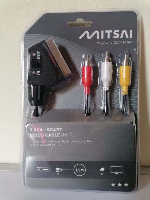 Cabo de Video 3 RCA - Scart 1,5m MITSAI