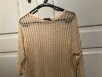 Blusa beije em malha SISLEY, viscose, tamanho S