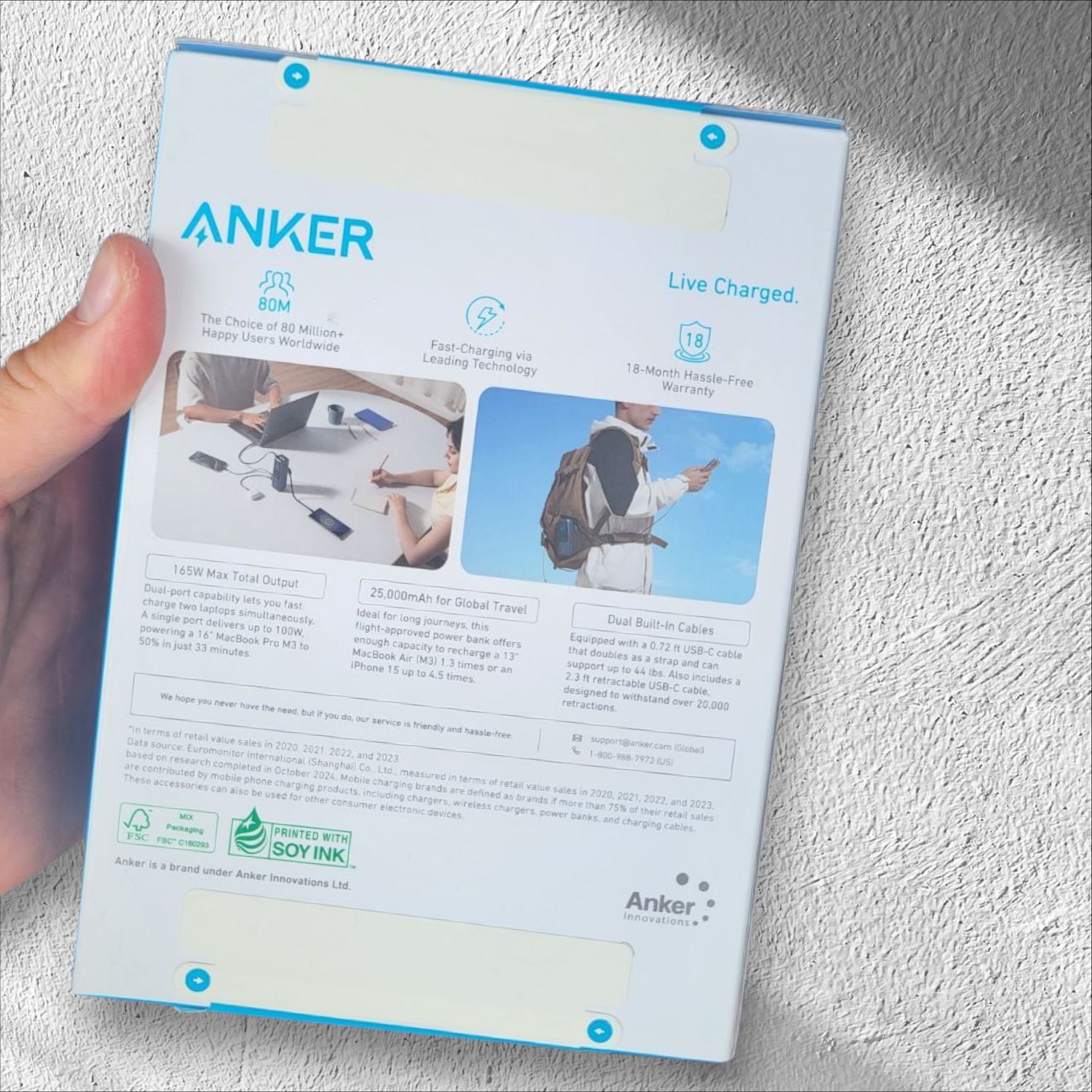 Повербанк  Anker ZOLO Power Bank 25000mAh 165W